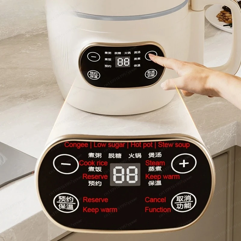 2L 110V Multi‑use Electric Pressure Cooker, Low Sugar Rice Cooking Hot Pot Function Mini Kitchen Appliance for Household view 5
