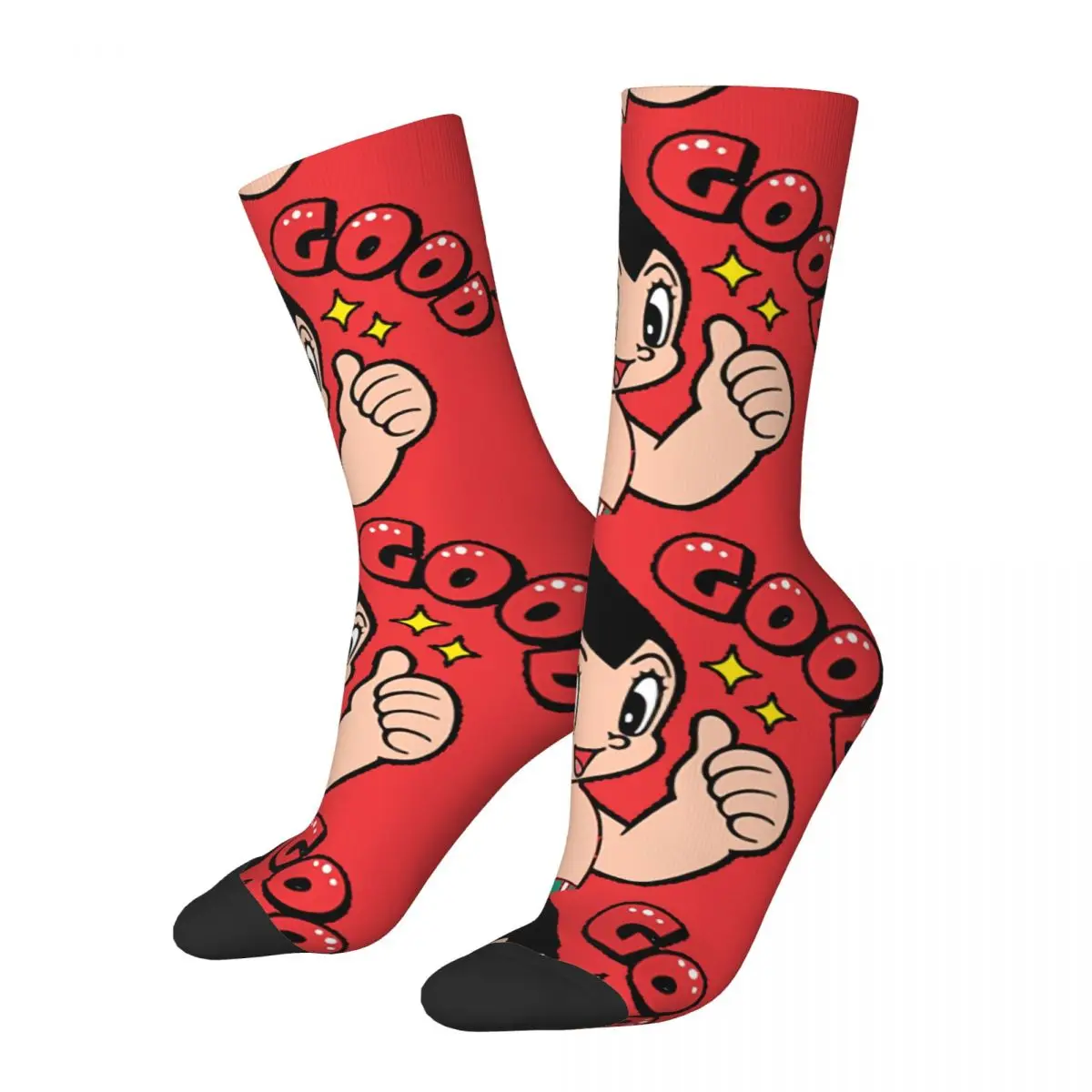 Hip Hop Vintage GOOD Crazy Men's Compression Socks Unisex Tetsuwan Atom Anime Astro Boy Manga Street Style Pattern Crew Sock