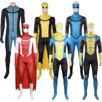 Cartoon Invincible Mark Cosplay Grayson Jumpsuit Costume Men Disguise Mask Bodysuits Headwear Halloween Carnival Party Suit