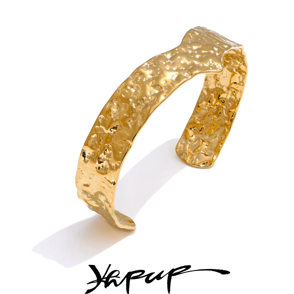 Yhpup נירוסטה פטיש מתכת פרק כף יד חאף צמיד bangle אישיות אופנה אטרקטיבי תכשיטים לנשים אביזרים חדשים