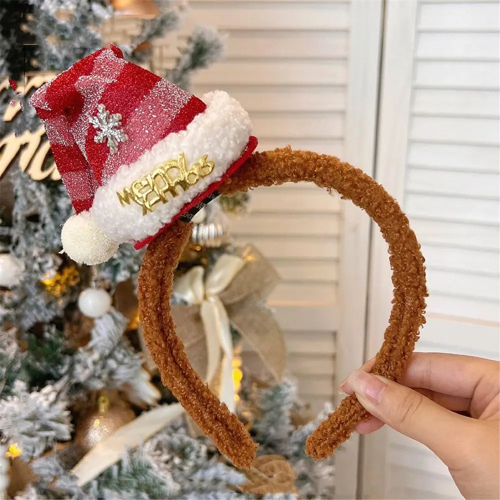

Merry Christmas Decor Christmas Hairpin Sequin Star Christmas Hat Headband Red Barrette Kids Gifts Children Antler Hair Clip