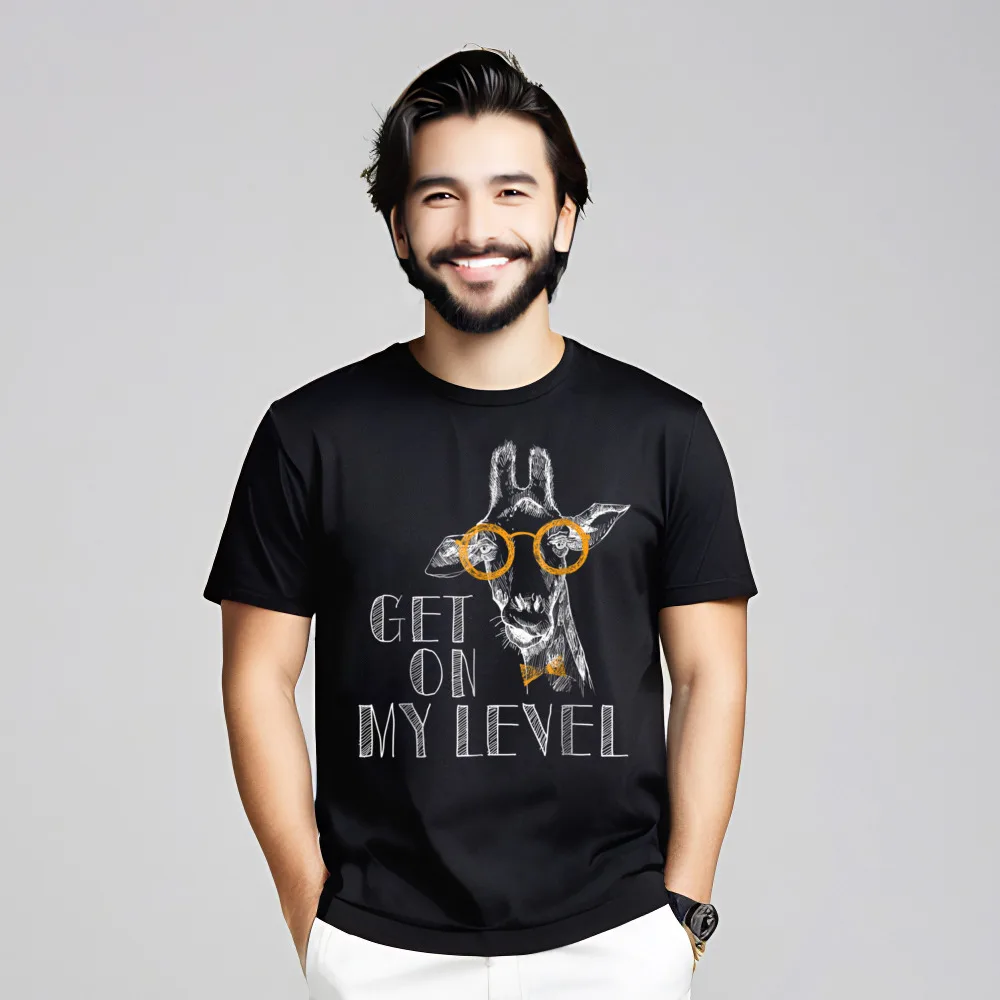 Funny Get on My Level Funny Vintage Short Sleeve T-shirts Autumn Crew Neck Pure Cotton Tops Tees Gift Idea Tops T Shirt Design