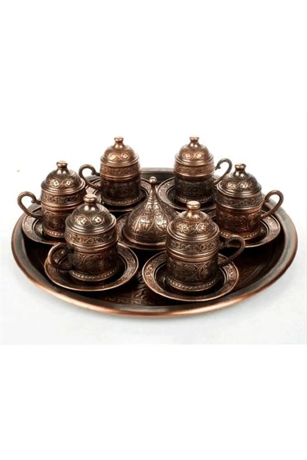 

DOLBOVI Ottoman Motif 6 Personality Turkish Coffee Set-Copper handmade espresso cup