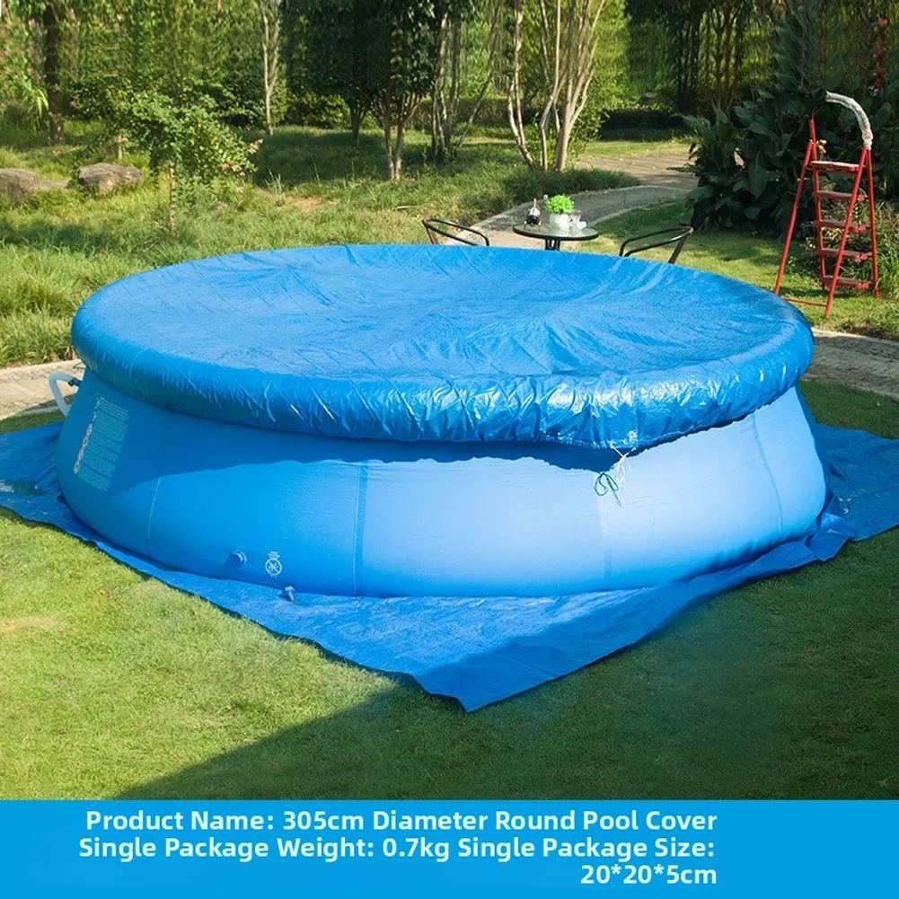 Round Pool Cover for Above Ground Pools Featuring UV Protection Debris Exclusion and Sunlight-Driven Warmth Retention
