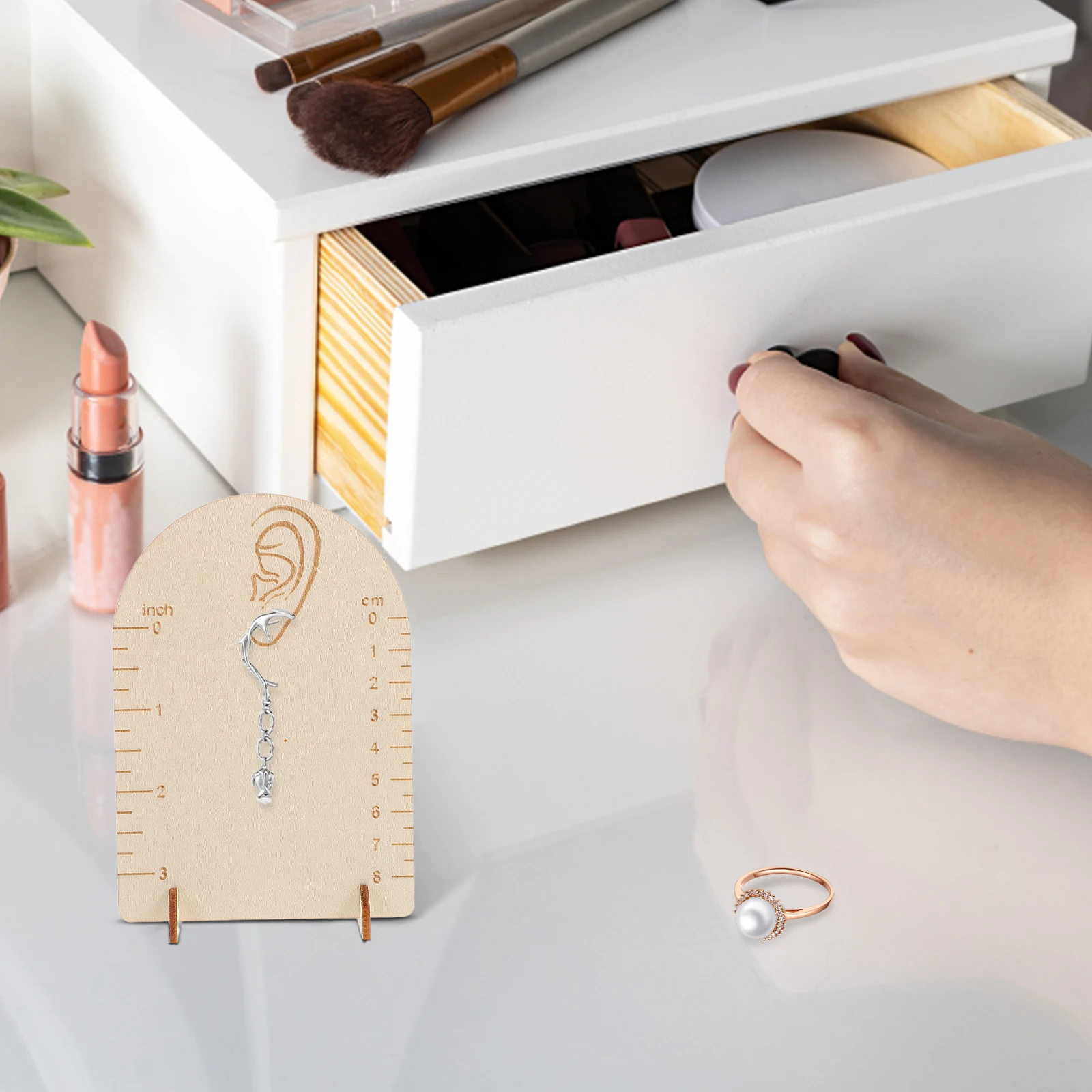 

4 Pcs Display Holder Organizer Stand Earring Holder Stand Arched Wood Jewelry Rack Wooden Jewelry Rack Wood Frame