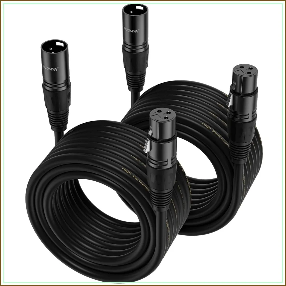 

XLR Cable 25 Ft 2 Packs, Premium Balanced Microphone Mic Speaker Cable with 3-Pin XLR Male to Female DMX Cable