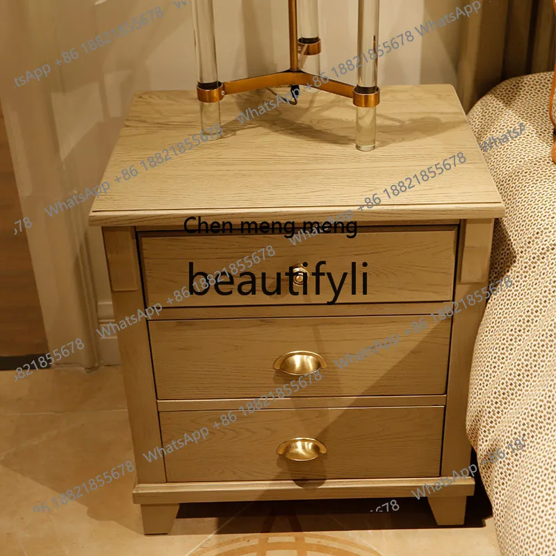 Modern ash wood water-based paint environmentally friendly main bedside table