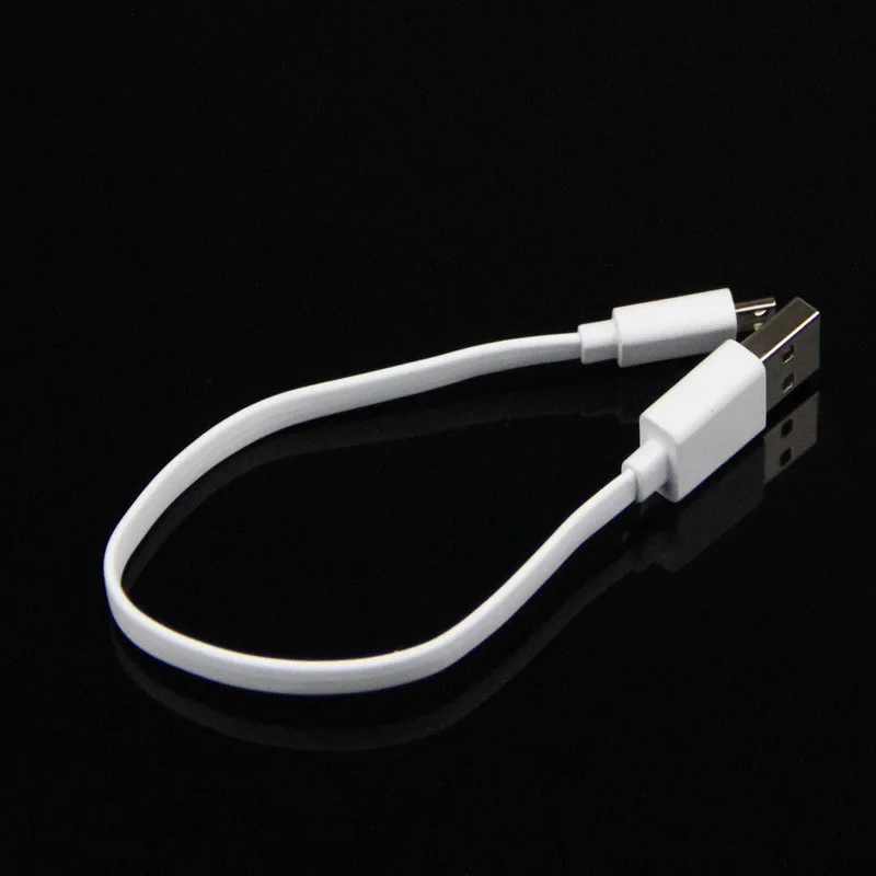 2000PCS Cell phone Micro USB Charger Cable 20cm length Flat Wire Soft Short White For Samsung HTC Xiaomi MOTO Power Bank