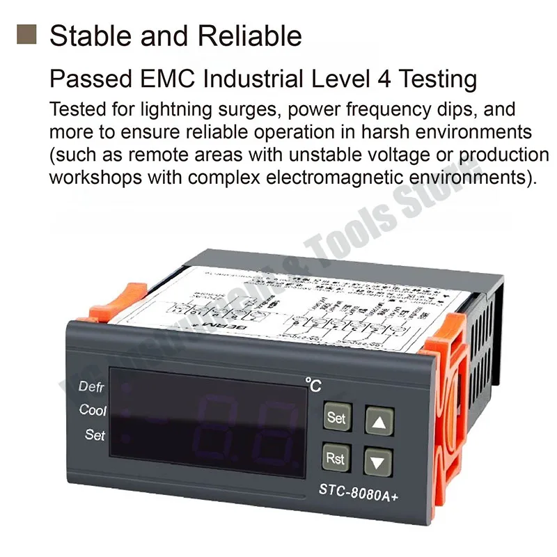 STC-8080A Refrigeration Temperature Controller Digital Thermostat Is Used in Freezers, Refrigeration, Defrost and Refrigerators