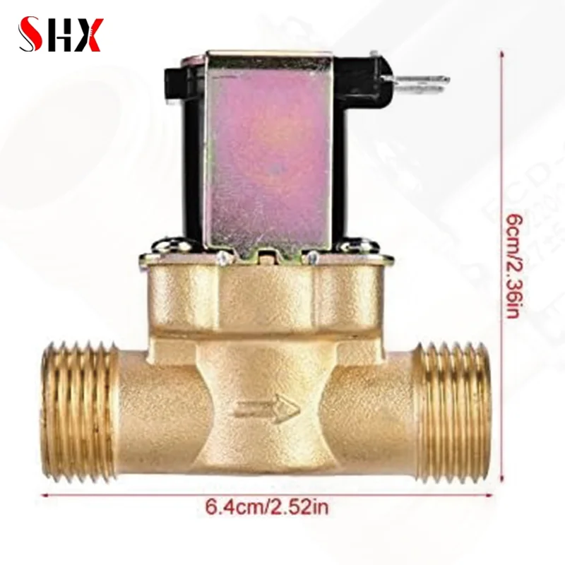 Solenoide elettrico in ottone normalmente chiuso G1/2 \'\'DC12v DC24v AC220v flussostato ingresso aria acqua per valvola scaldabagno solare
