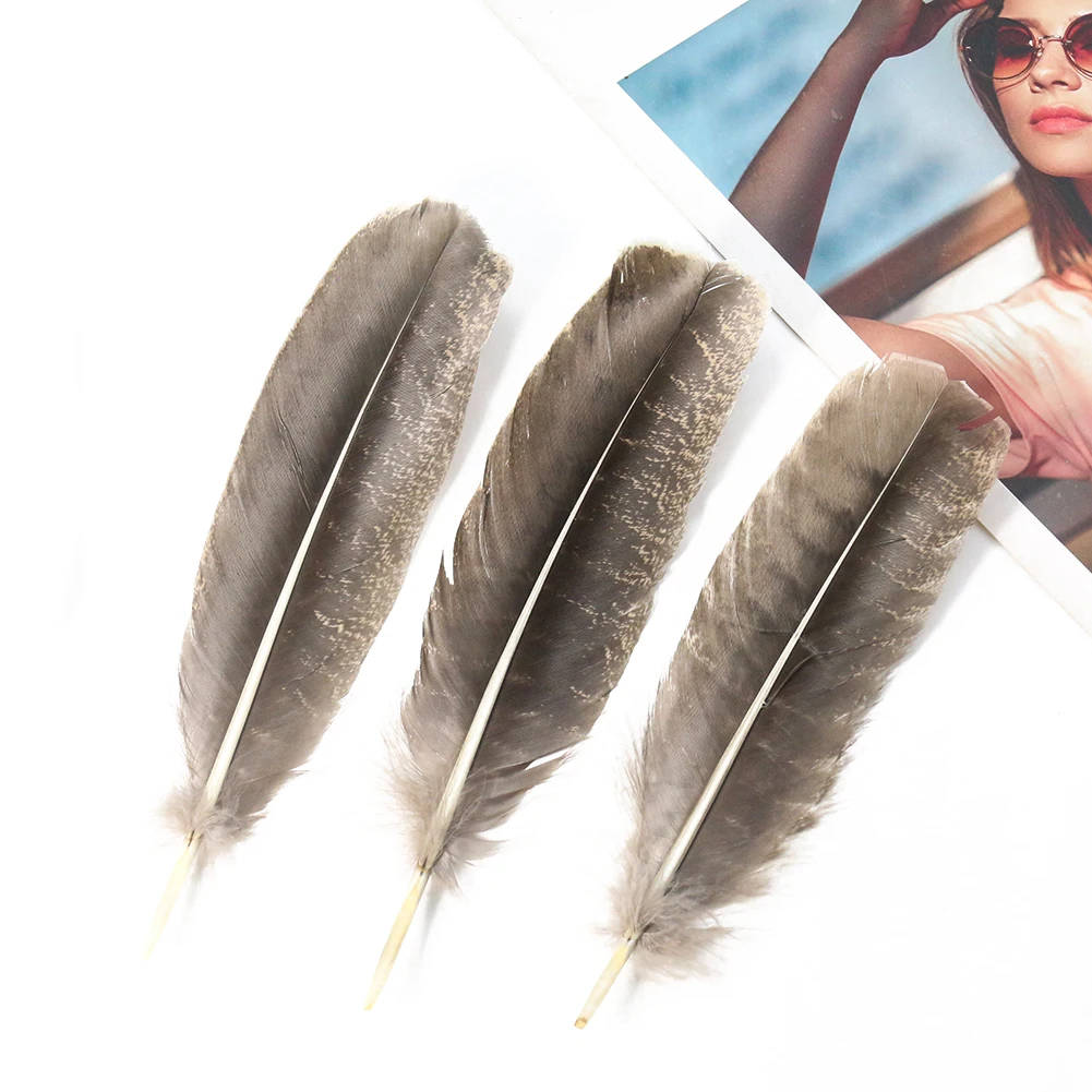 Muy Bien 5pcs Natural Turkey Feather Sewing Hair Accessories Headwear Hat Mask Handmade Jewelry Feather Decorations