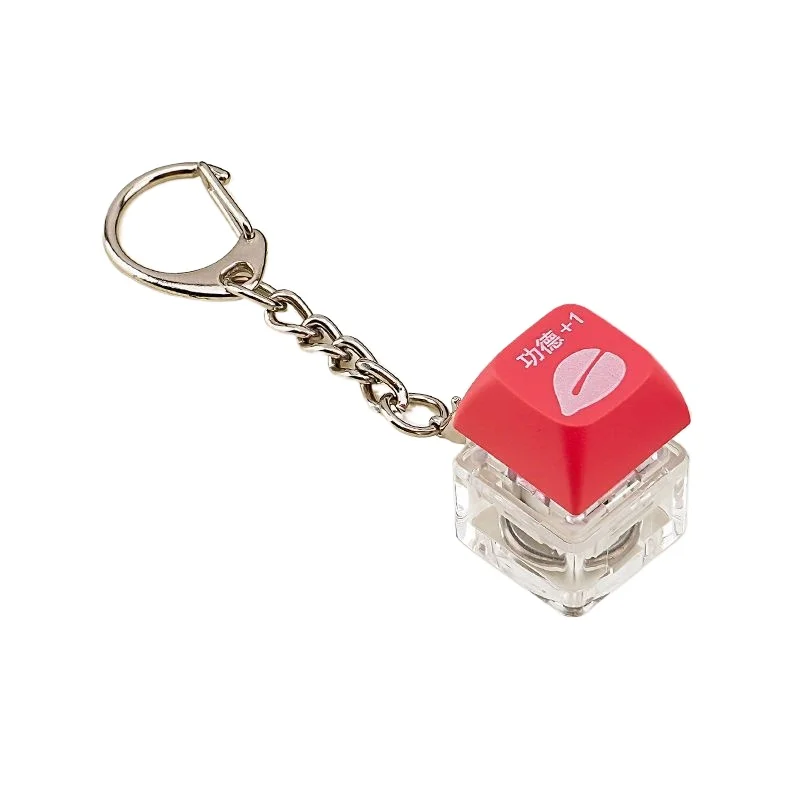 Porte-clés de décompression Cyber Monk, jouet à bouton de clavier « Merit +1 » pour soulager l'anxiété