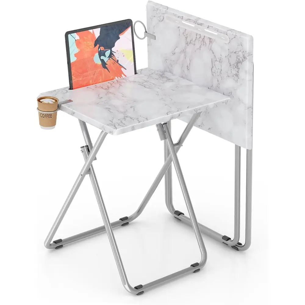 

TV Tray Table,Folding Table with Cup Holder Portable,Foldable Snack Tray for Eating,Small Folding Tables Set of 2,Dinner Tables