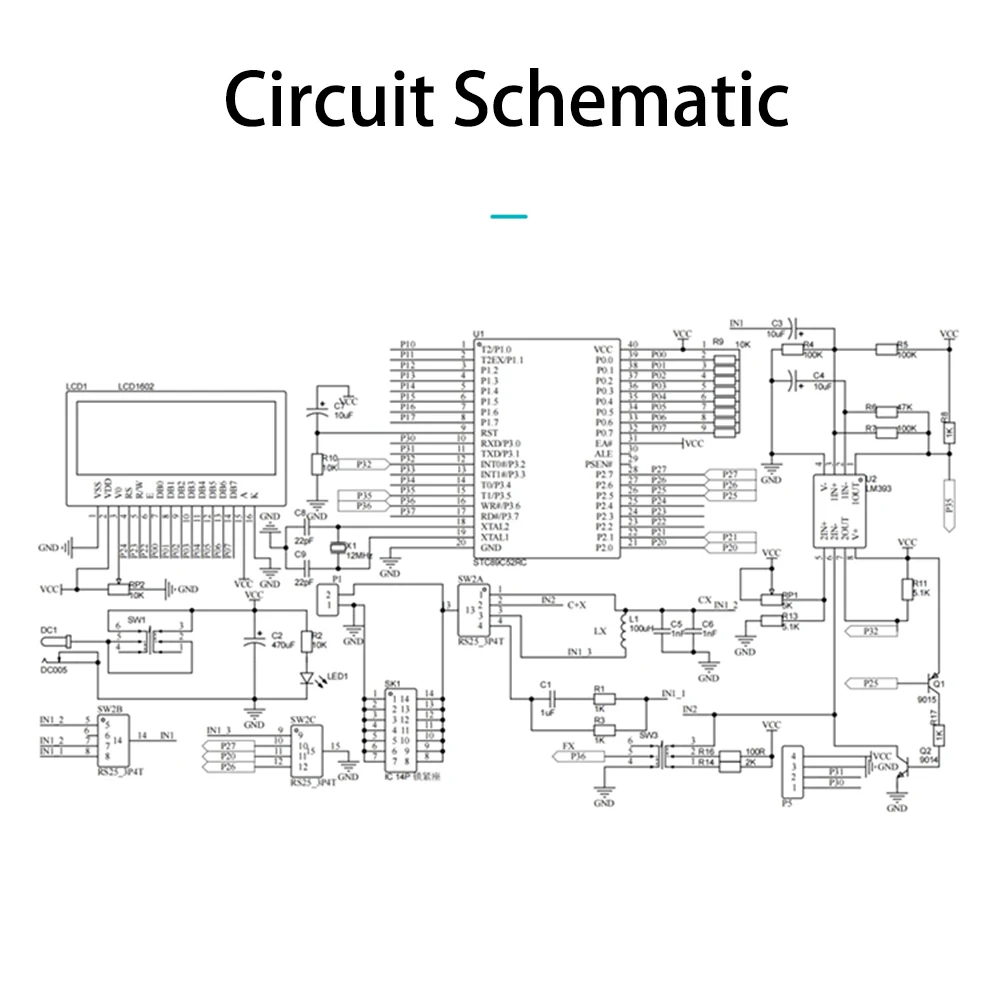 DC 5V Multifunktionale Induktivität Kapazität Meter Kits 1uF-12000uF 1uH-1H Hochpräzise Frequenz Tester DIY elektronische kit