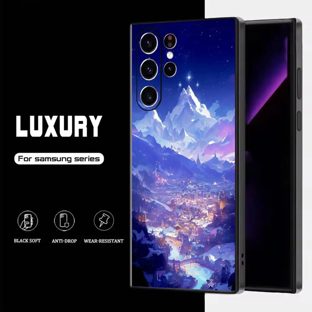 حافظة هاتف A-Acotar A Court of Mist لهاتف سامسونج S25، S24، S23، S22، S21، S20، S10، Ultra، Plus، Lite، FE، غطاء أسود من السيليكون الناعم #2