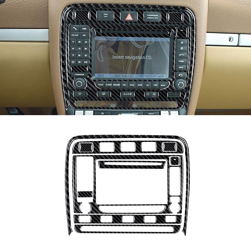 For Porsche Cayenne 2003 2004 2005 2006 2007 2008 2009 2010 Carbon Fiber / PVC Soft Navigation Panel Stickers