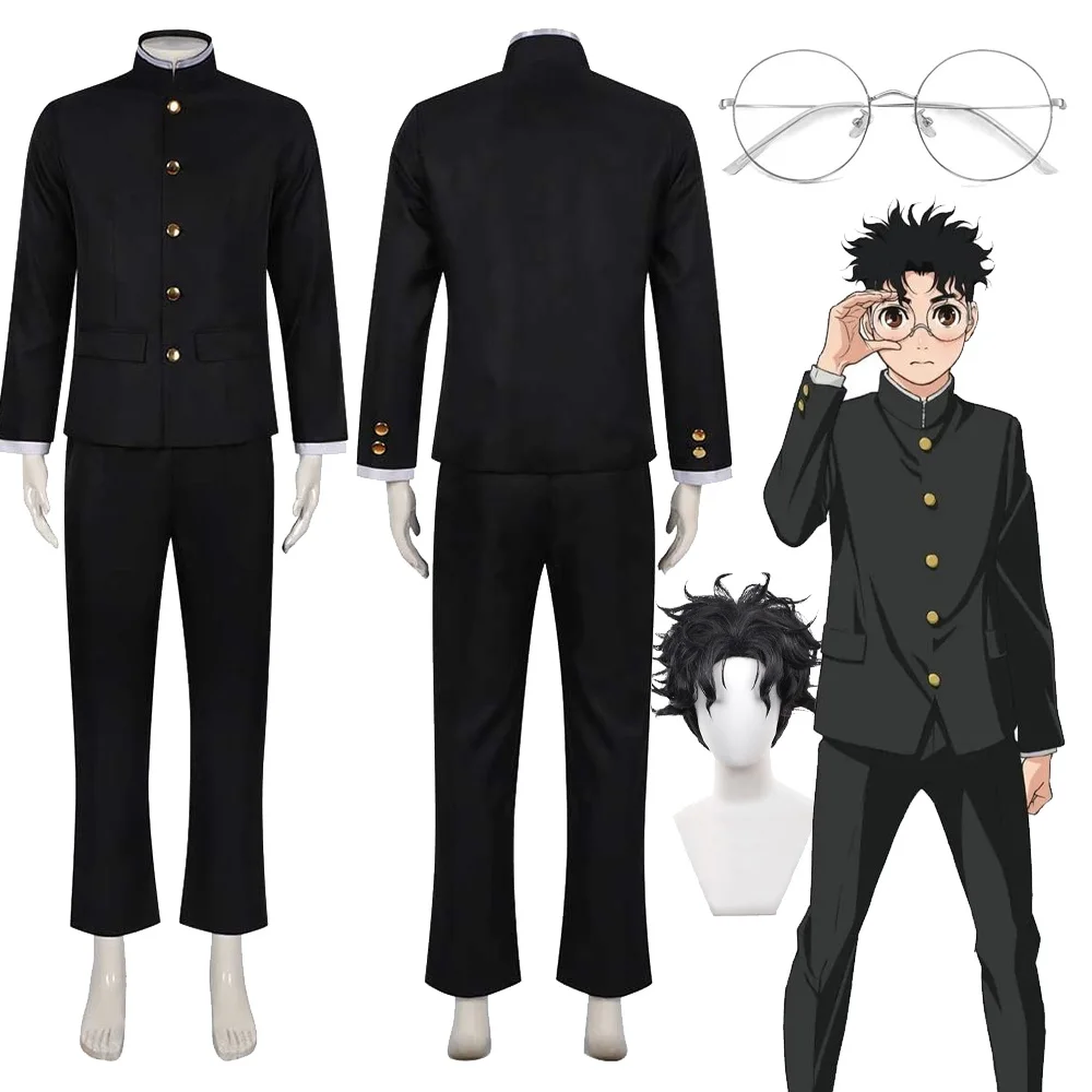 Кен-Такакура-униформа-для-косплея-одежда-очки-парик-аниме-Дандан-костюм-для-ролевых-игр-мужская-одежда-для-взрослых-карнавальный-костюм-на-Хэллоуин