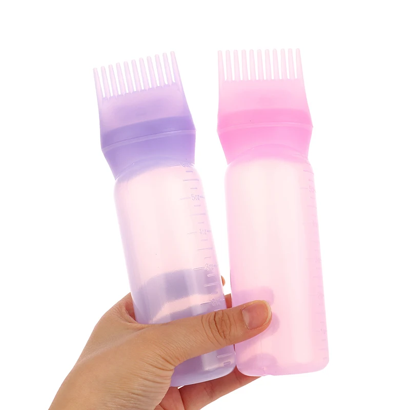 1Pc 120ml Plastic Hair Oil Applicator Bottle Hairdressing Shampoo Bottle Hair Dye Refillable Bottle Hair Coloring Styling Tools