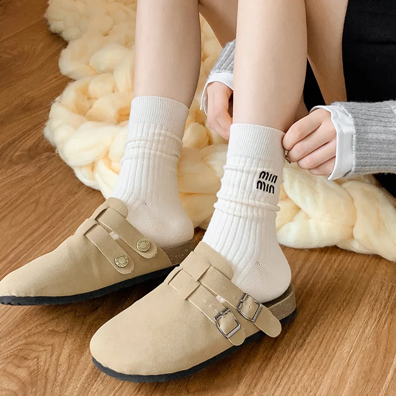 Sanfu MiuMiu Sle Socks All-Match Cute Warm Tube Socks Women Pile Socks Autumn and Winter Internet Celebri Korean Sle Ja...