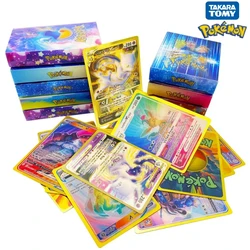 Cartões Pokémon 3D para crianças, ouro, prata, preto, inglês, Vmax, Gx, Charizard, Pikachu, colorido, brilhante, coleção, brinquedos, presentes, 27-55pcs