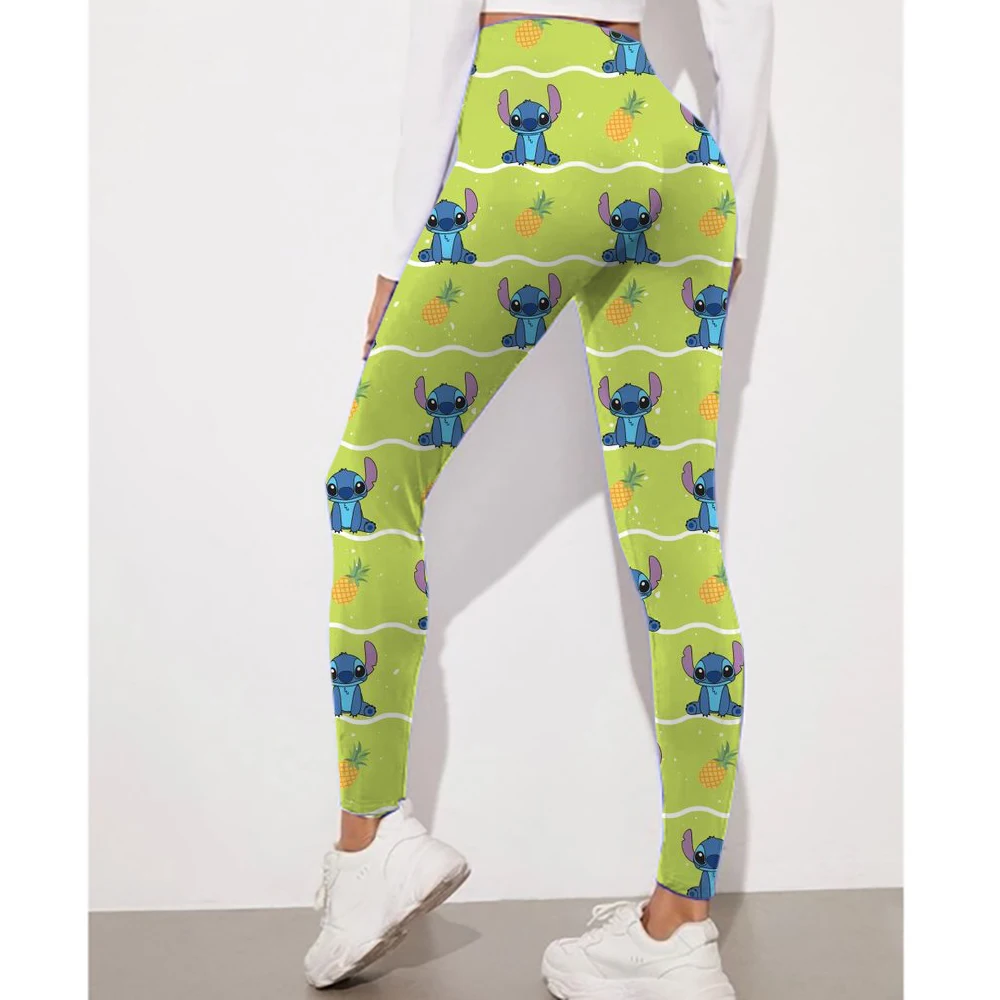 Disney Stitch print Sport Legging Women Stretch Gym Pants Women Running Workout Leggings Female Soft Tights Push Up Yoga Pants