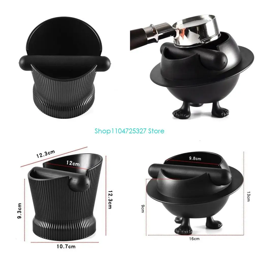 D8KF Modern Espresso Dump Bin Sturdy & Compact Coffee Box Epsresso Accessories