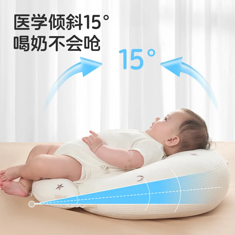 Soft Breathable 15 Degree Baby Anti Spit Up Wedge Pillow Newborn Breastfeeding Cushion Hands Free Infant Feeding Sleep Pad