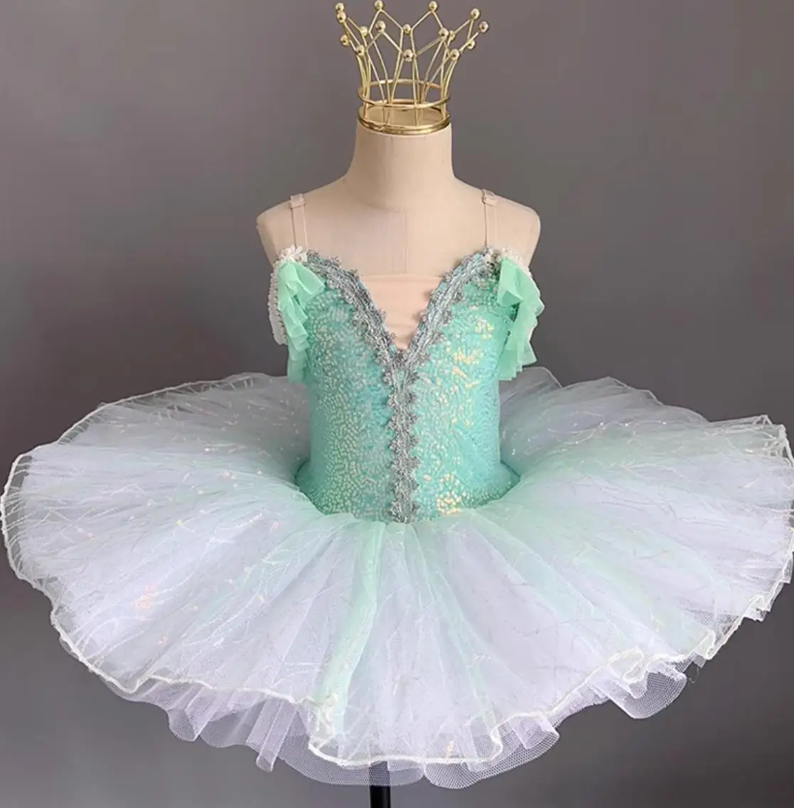 Vestido de Ballet profesional con lentejuelas para niños, tutú de Ballet, ropa de actuación, vestido de bailarina Balet para niña y adulto