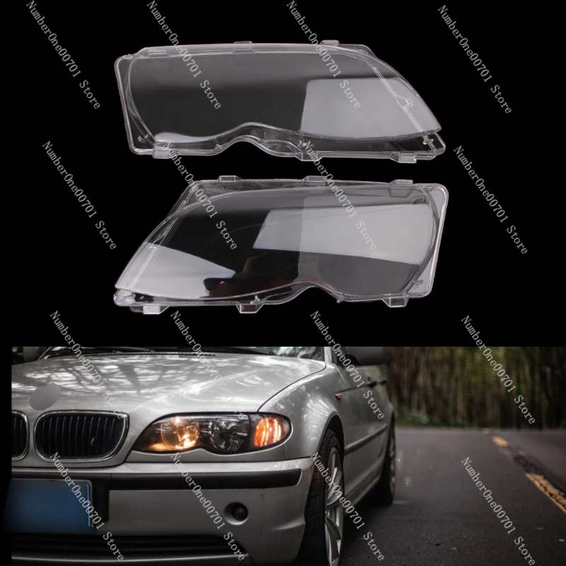 2 Pcs/Pair Headlight Lenses Replacement Left&Right Headlamp for bmw E46 4 DR #401
