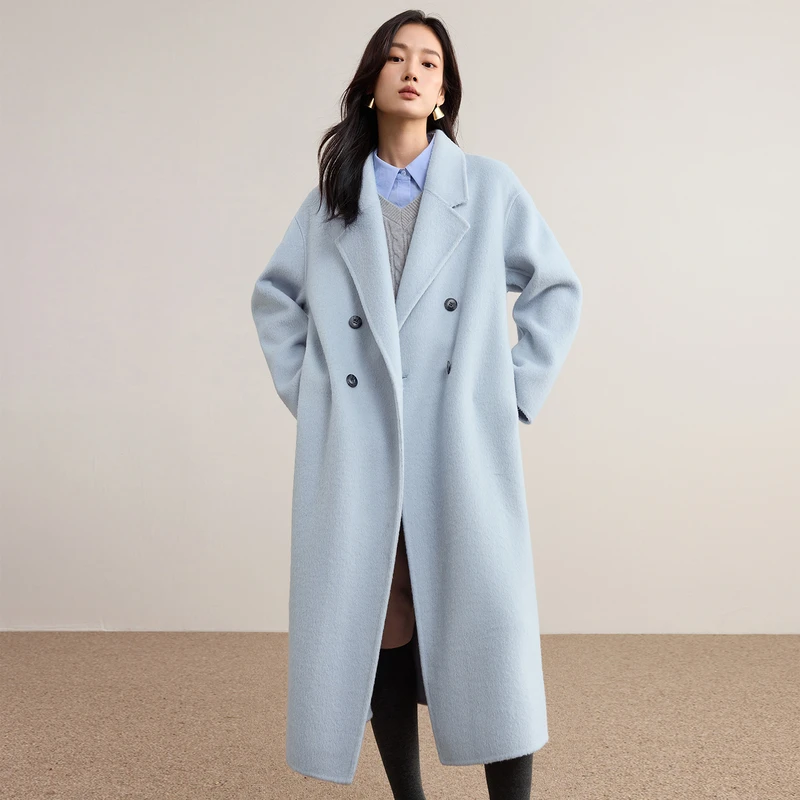 SENTUBILA Damen Wintermantel aus 100% Wolle, 2026, klassischer, eleganter Pendlerstil, doppelseitiger Überwurf, Damenbekleidung W54OA8780 – Detail 32
