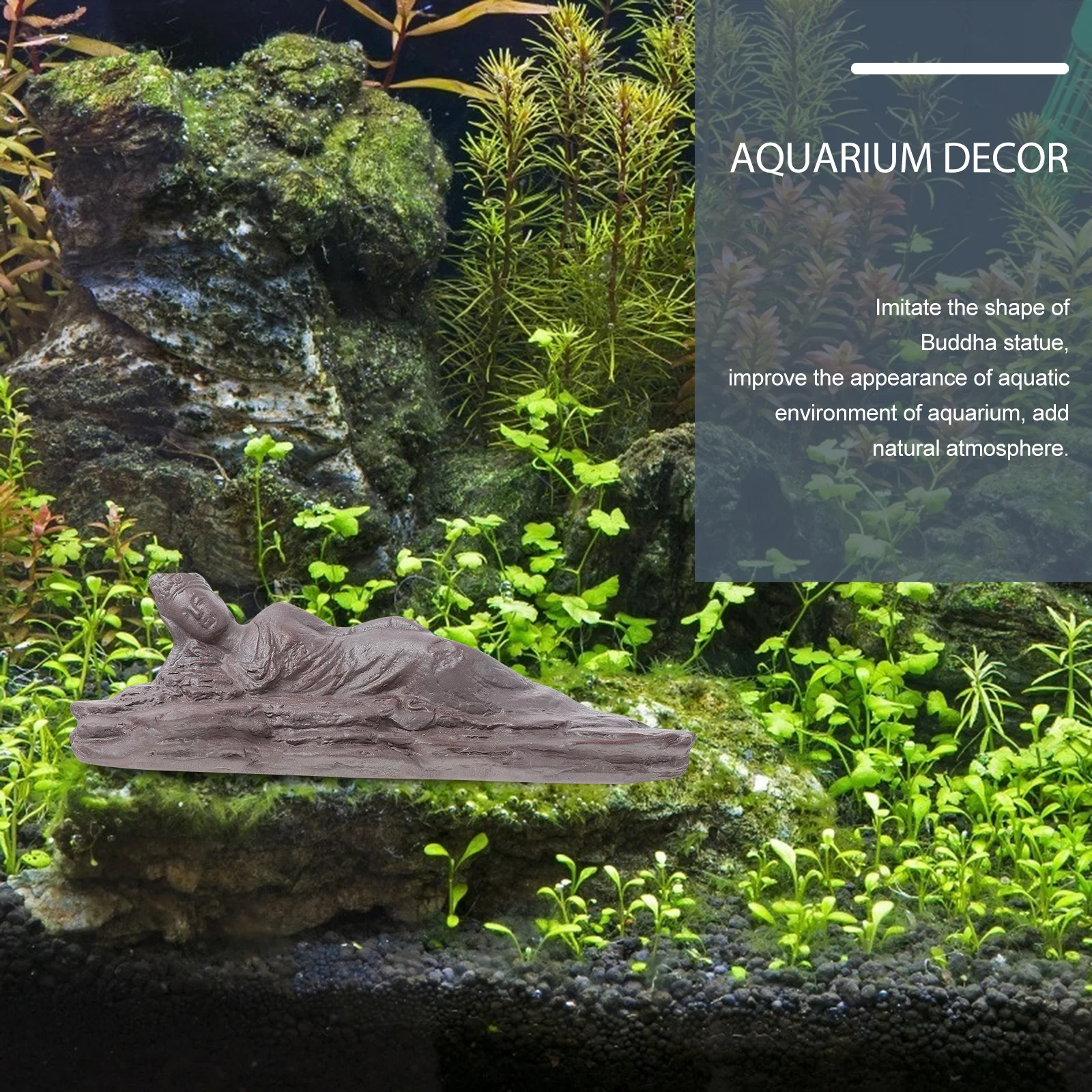 

Buddha Fish Aquarium Decoration Durable Shrimp Hideout Fish Tank Ornament Natural Underwater Landscaping Aquarium Decor