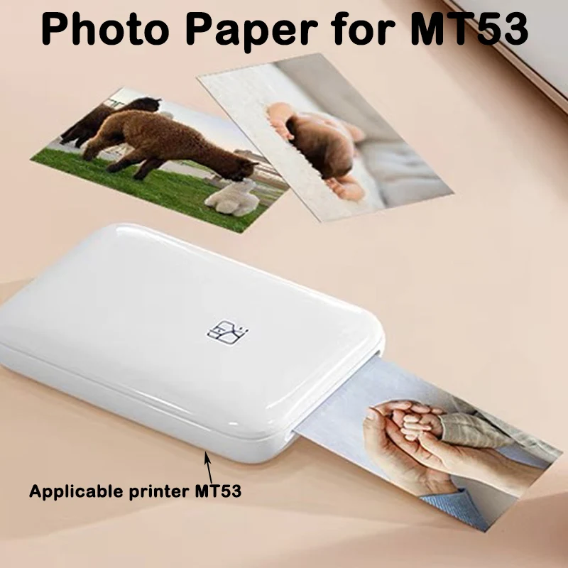 Oryginalny samoprzylepny papier fotograficzny MT53 2x3 cale papier fotograficzny z przylepą powierzchnią do kieszonkowej mini kolorowej drukarki fotograficznej HPRT MT53
