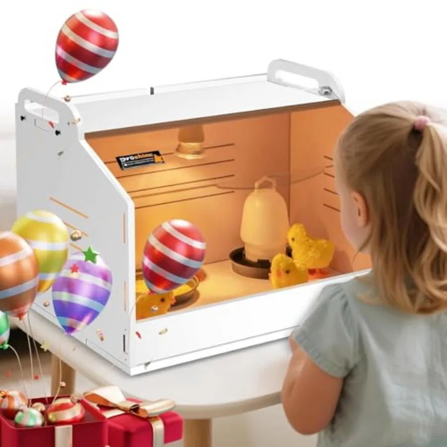 

Chicken Brooder Box for Chicks, Quail Brooder with Heating Lamp, 2 Mode Thermometers Warms Up to 10 Chicks for Duckling Parrot