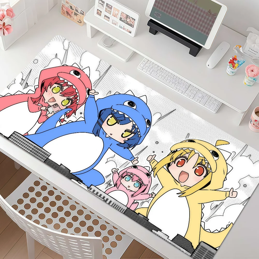 Anime B-bocchi The Rock Mouse Pad Anti Slip Rubber Edge Locked Thickened Laptop Gaming Desk Mat