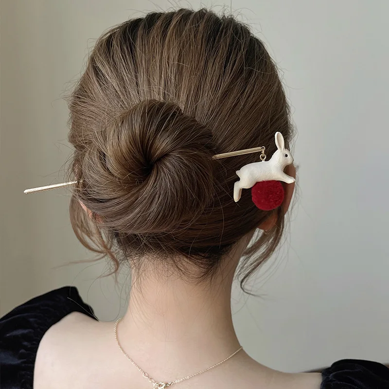 Girl worry ~ ancient style design feeling hairpin female lovely simple ball head pan hair headdress temperament delicate hairpin