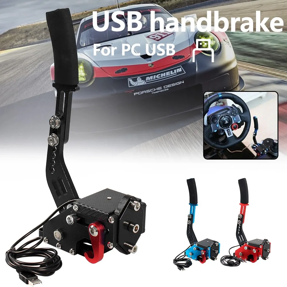USB Handbremse SIM Für G25/27/29 T300 T500 PC Racing Spiele Fanatecosw Dirt Rally Hand Bremse System Rot Schwarz blau HB-1009 – Detail 2