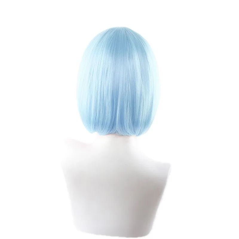 ผมบ็อบสีสันสดใสเครื่องสวมศีรษะเทศกาลดนตรีแต่งตัวการ์ตูนสไตล์วิกผมสั้นปาร์ตี้แสดงอุปกรณ์เสริมอะนิเมะวิกผม