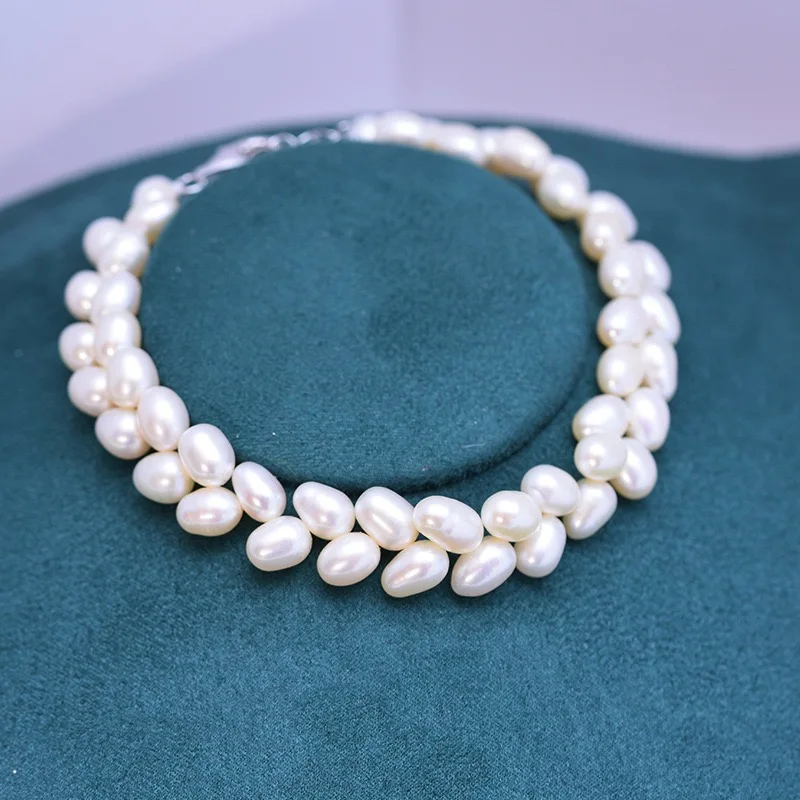 

Pearl Rice Bracelet S925 Braided Bracelet Personalized Fashion Banquet Accessories Wholesale A-072913