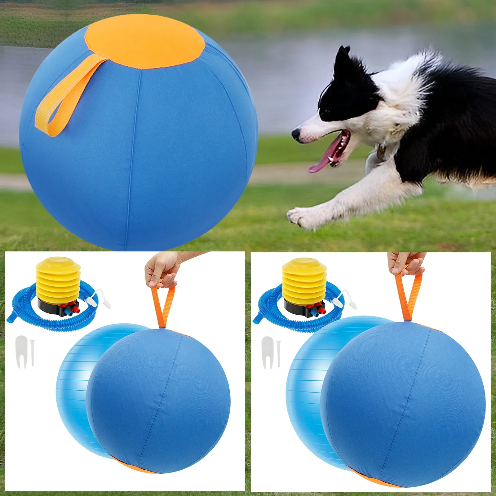 

18inch Interactive Herding Horse Ball Inflatable Herding Dog Ball with Portable Handle Herding Pet Toy Agility Training Shepherd