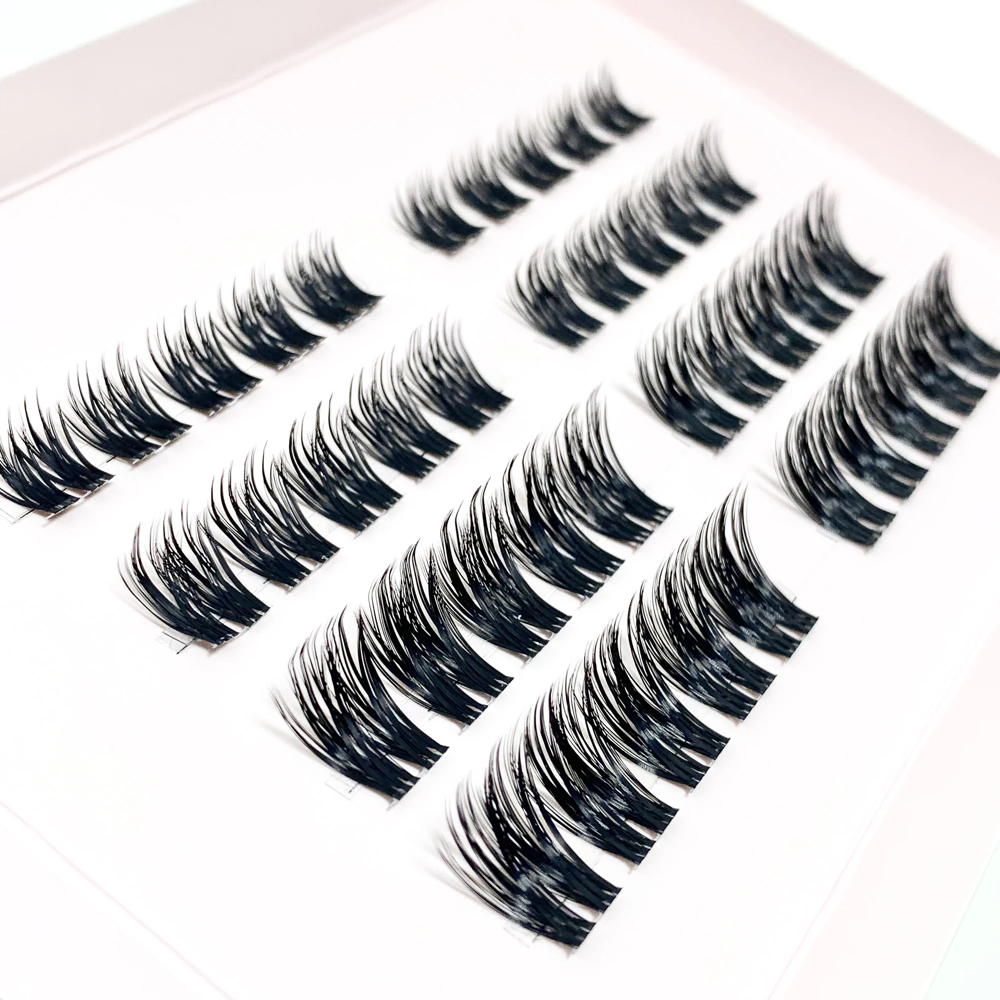 Diy Cluster Wimper Extensie Gesegmenteerd Valse Bundels Wimpers 40 Stuks Volume Natuurlijke Russische Faux Nerts Make-Up Wimpers