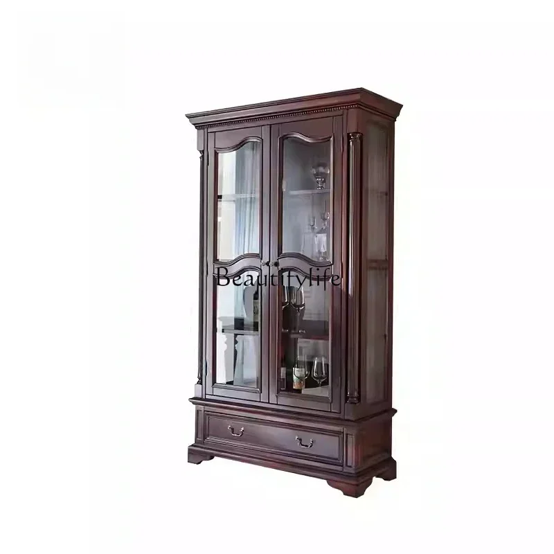 

ld 30American wine cabinet solid wood classic retro American home wall locker
