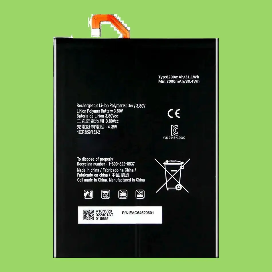 

For LG G Pad 5 10.1 LM-T600L T600L Tablet Battery Reliable Power Supply BL-M02 8200Mah