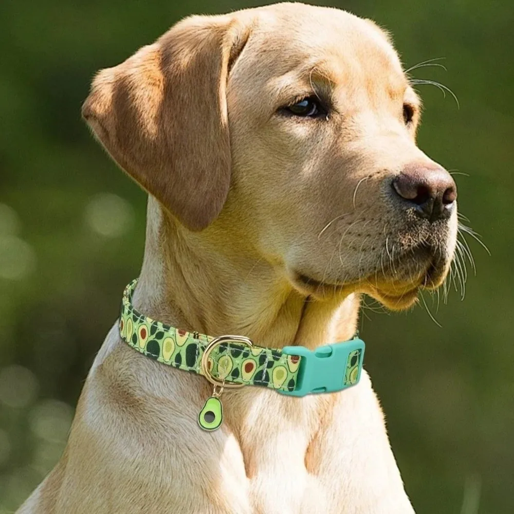 

Pet Supplies Fruit Print Dog Strawberries Collar Soft Adjustable Dog Necklace with Pendant Polyester Pet Chain For Small Dog