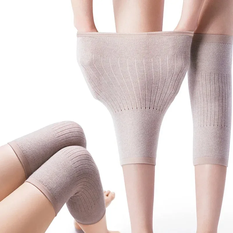 1 คู่แคชเมียร์ Warm Kneepad ขนสัตว์เข่าสนับสนุนผู้ชายและผู้หญิงขี่จักรยานยาวป้องกันโรคข้ออักเสบเข่า Pad วิ่งเข่า Protector