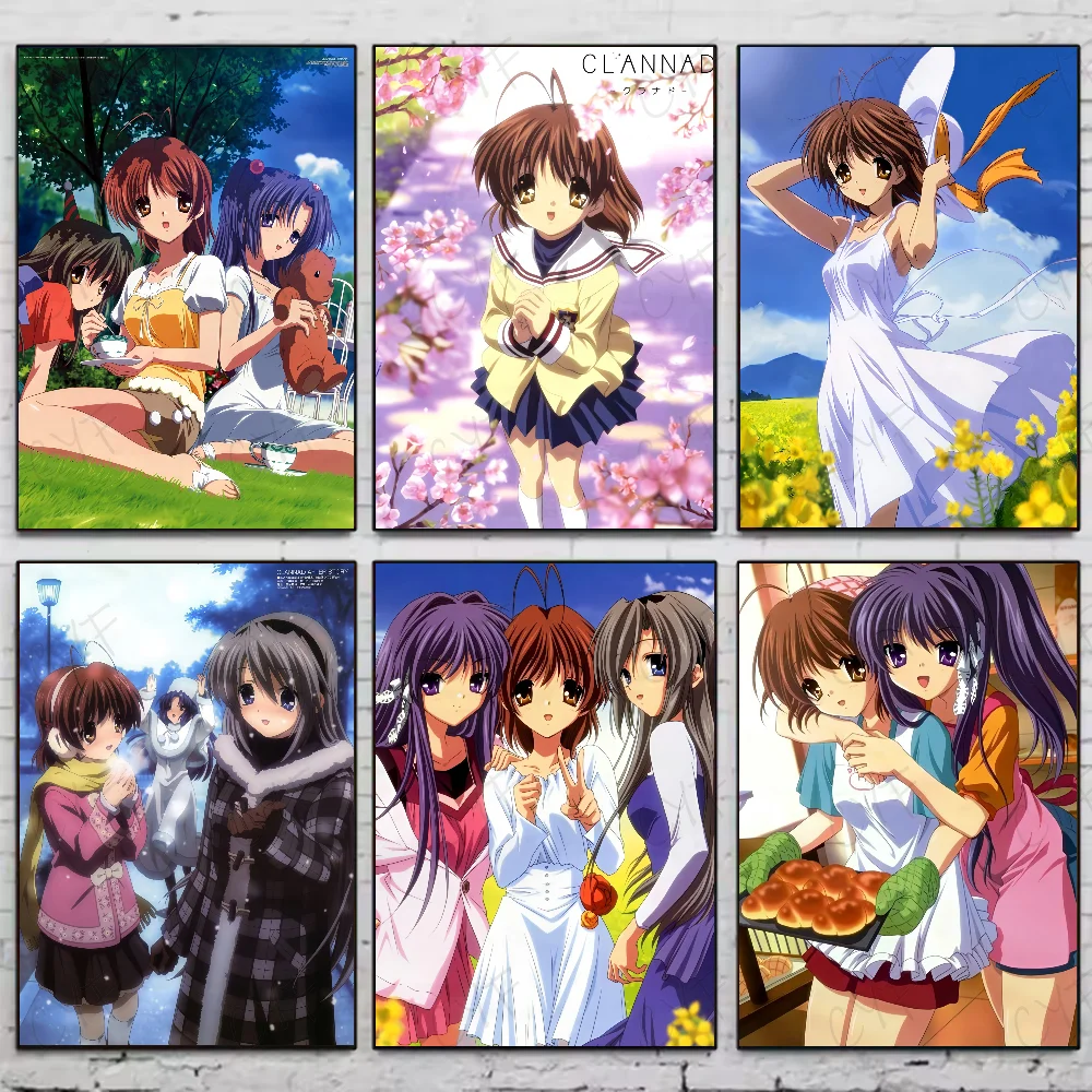 Póster de C-CLANNAD de Anime japonés clásico, pegatina artística de pared impermeable para Bar, sala de estar, decoración Vintage, regalo impreso de alta calidad
