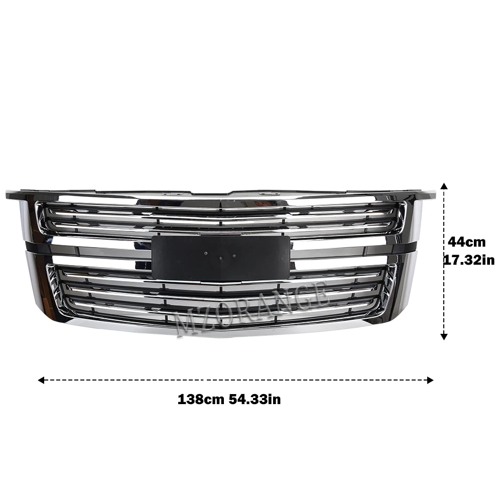 Front Bumper Grille for Chevrolet Tahoe /Suburban LTZ Style 2015 2016 2017 2018-2020 Grilles Car Grills Radiator Racing chrome