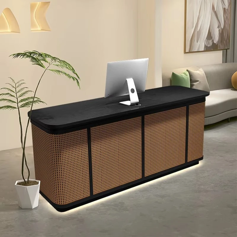 &c Modern Simple Design Multilayer Solid Wood Counter Office Reception Table Reception Desks