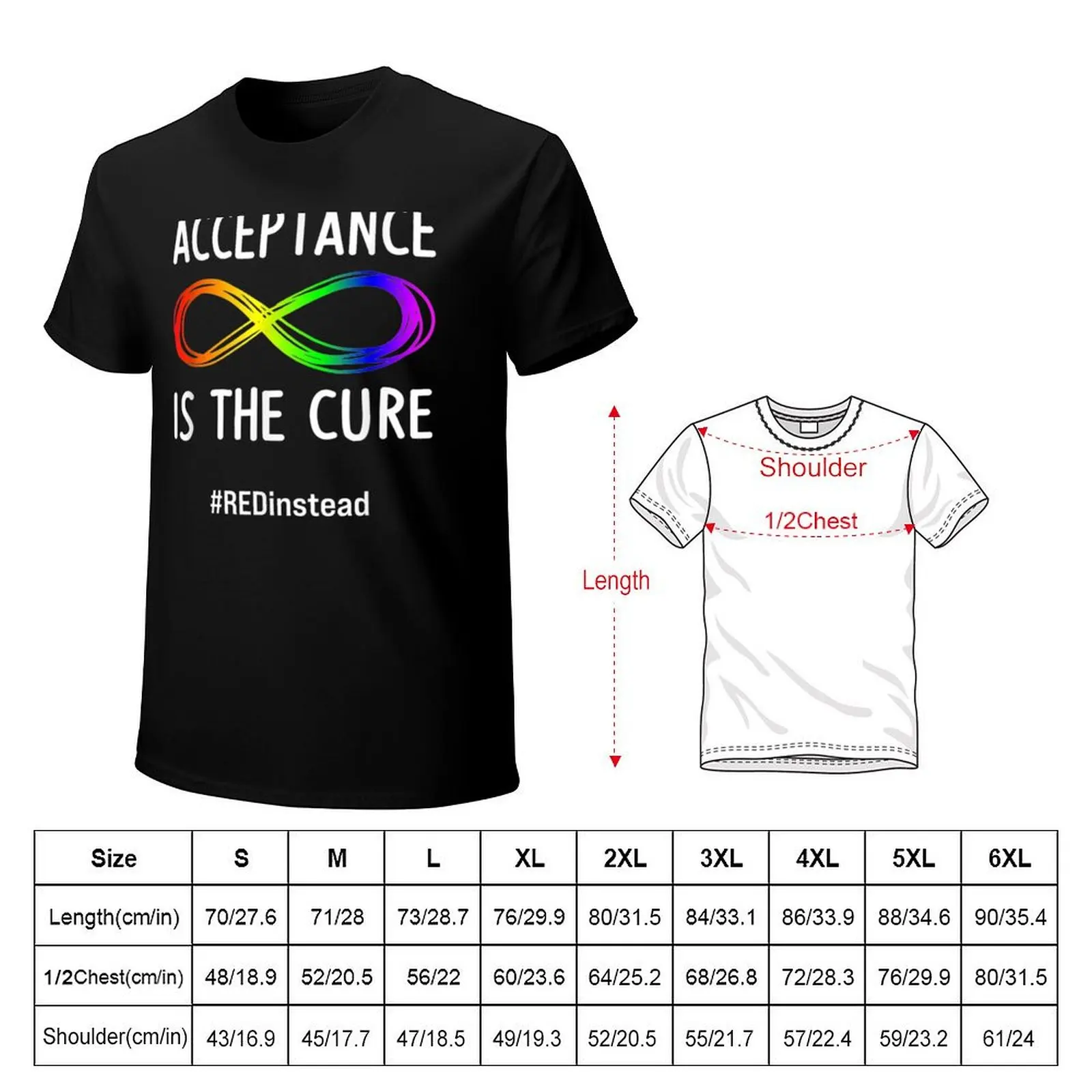Wear Red Instead Autism-Acceptance Shirt In April 2021 T-Shirt Plus Size Street Style Tee