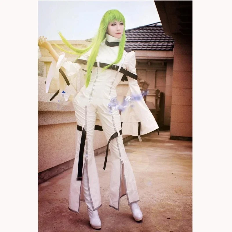 Anime Code Geass: Lelouch of the Rebellion Cosplay C.C. Cosplay Costume Code Geass C.C. Cosplay Wig Shoes For Women Halloween OI
