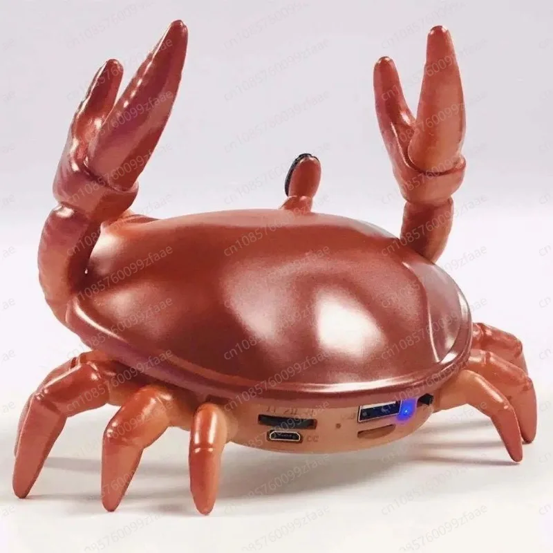 Cute Crab Shaped Bluetooth Speaker Portable Wireless Audio Player Support USB TF Card Playback